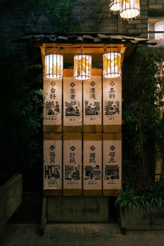 Chinese lanterns and cultural signs