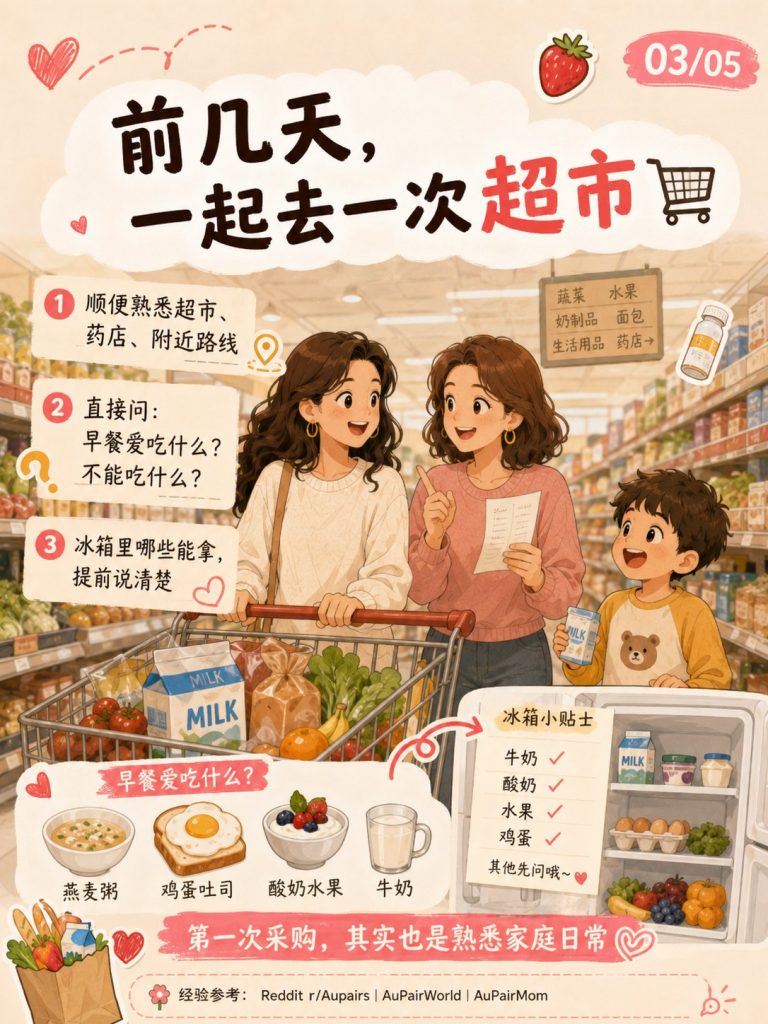 互惠生到家前几天：一起去一次超市熟悉家庭日常